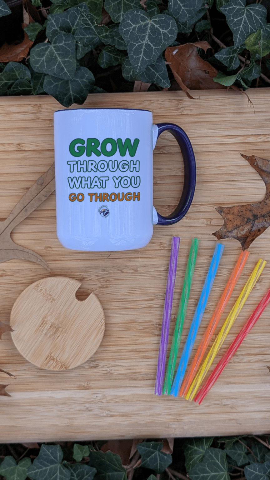 Grow Through What You Go Through – 15oz Ceramic Mug - TurtleCraft Studio | TurtleCraft Studio