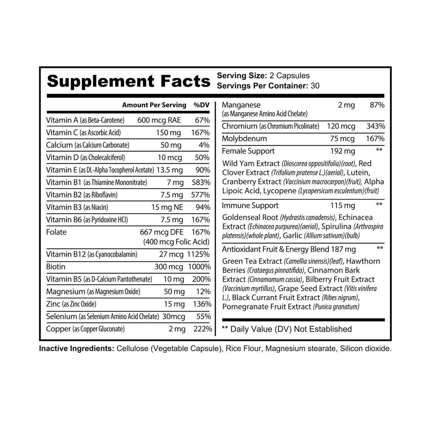 Herbal Turtle: Vital Essence Women’s Multivitamin – 60 Capsules - TurtleCraft Studio | TurtleCraft Studio