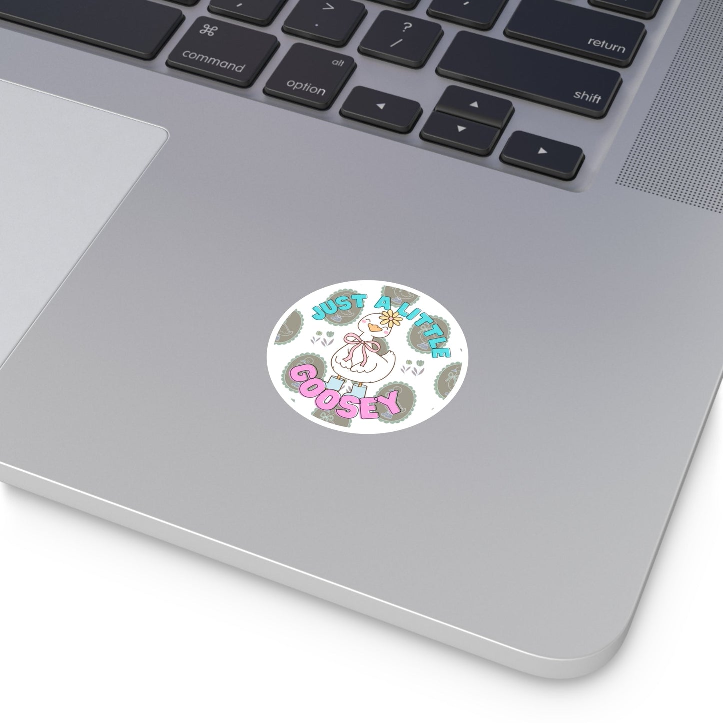 "Just a Little Goosey" – Cute Round Goose Sticker Snapper - TurtleCraft Studio | TurtleCraft Studio
