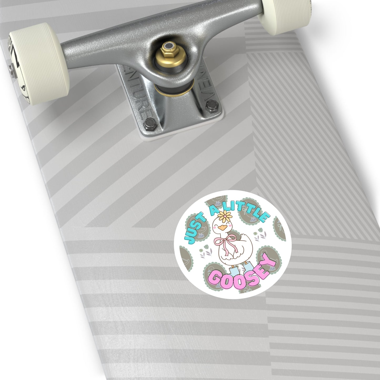 "Just a Little Goosey" – Cute Round Goose Sticker Snapper - TurtleCraft Studio | TurtleCraft Studio