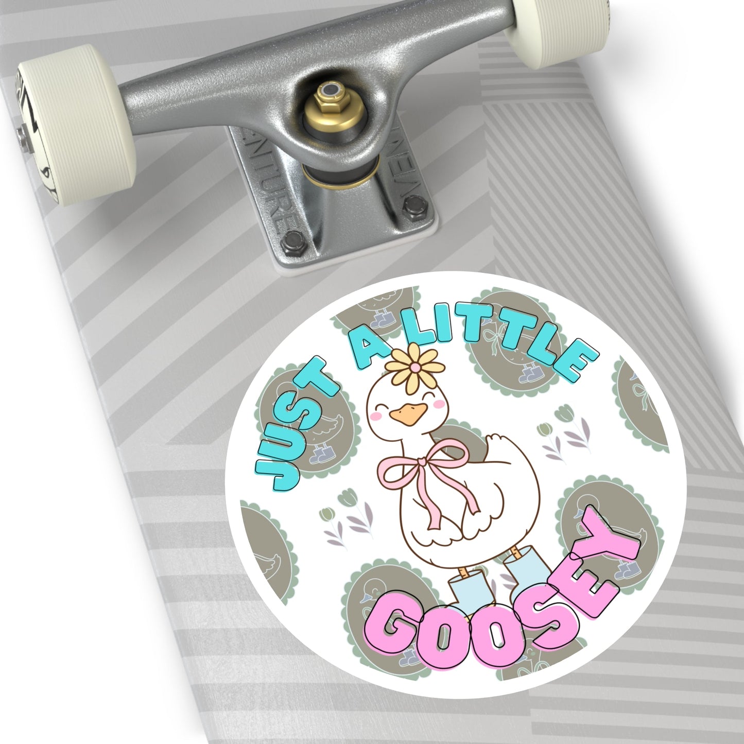 "Just a Little Goosey" – Cute Round Goose Sticker Snapper - TurtleCraft Studio | TurtleCraft Studio