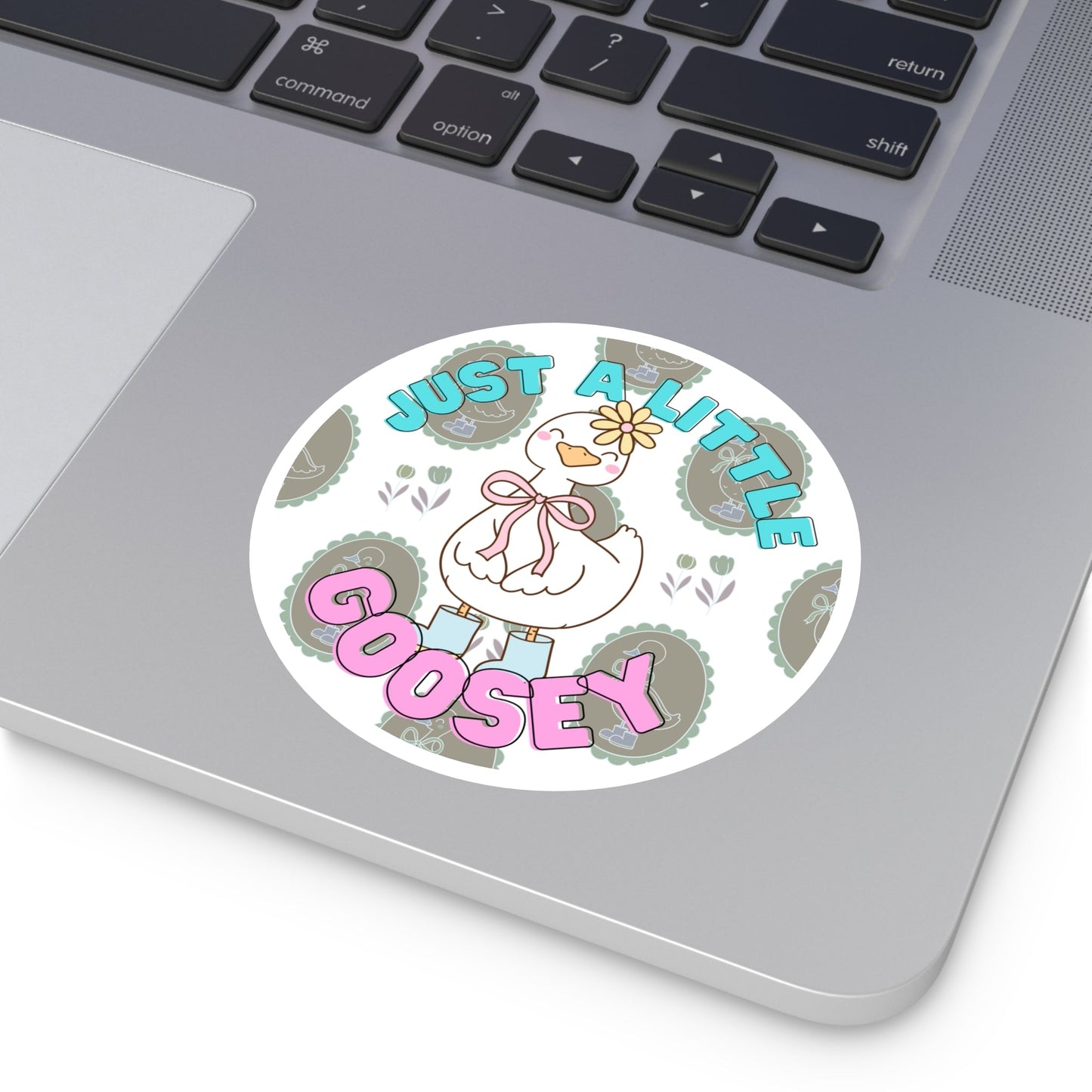 "Just a Little Goosey" – Cute Round Goose Sticker Snapper - TurtleCraft Studio | TurtleCraft Studio