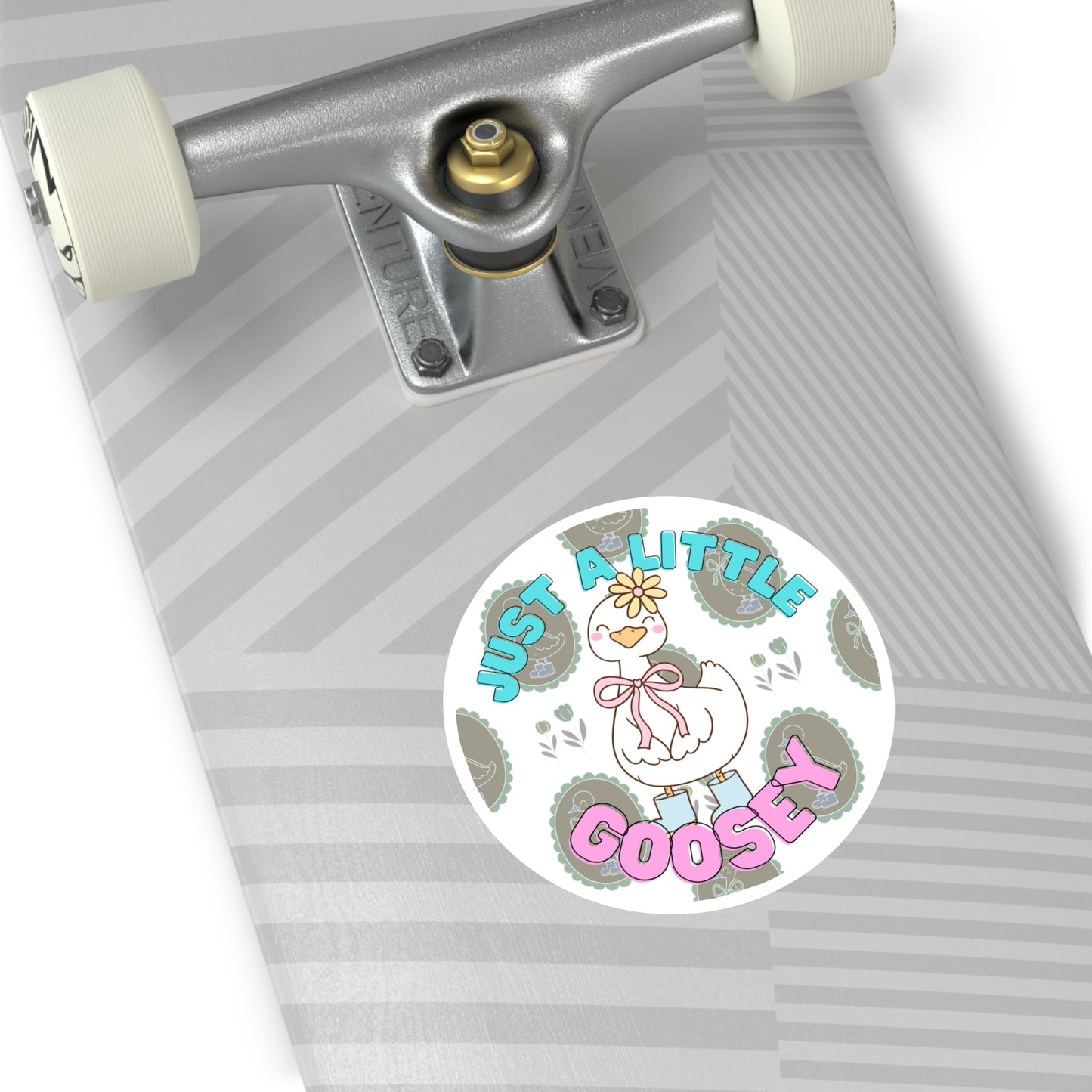"Just a Little Goosey" – Cute Round Goose Sticker Snapper - TurtleCraft Studio | TurtleCraft Studio