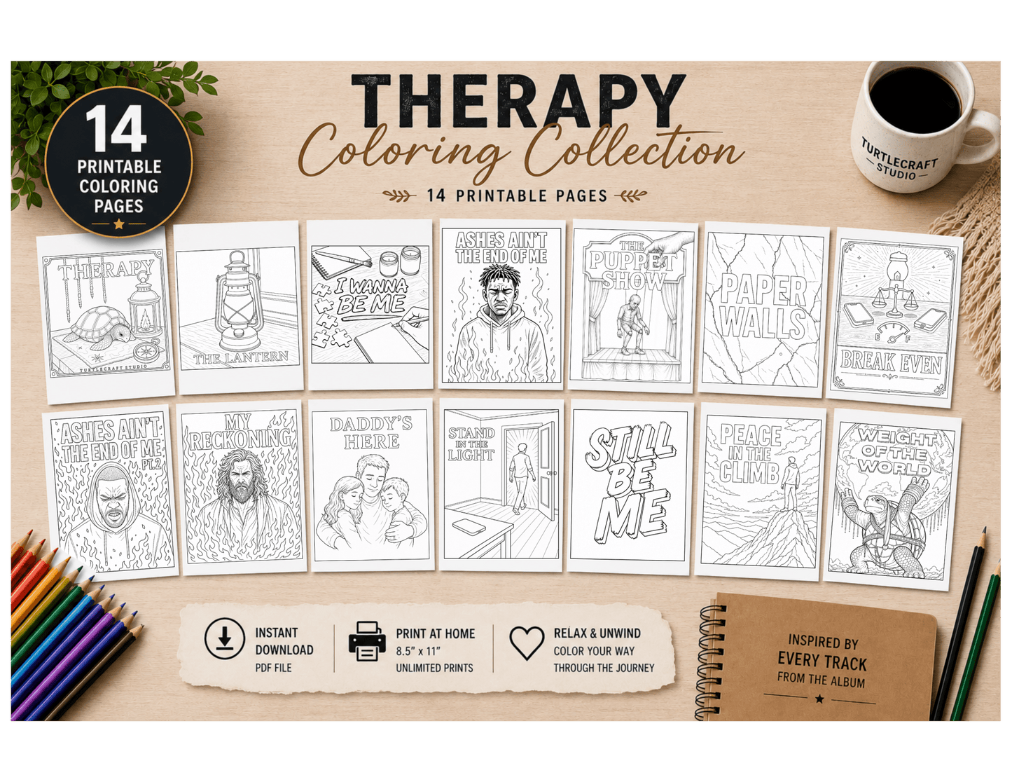 Therapy Coloring Collection - TurtleCraft Studio | TurtleCraft Studio