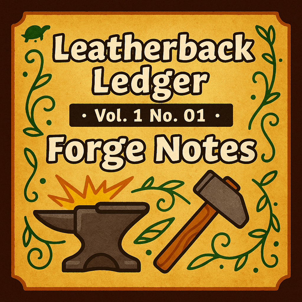 LeatherBack Ledger issue no.1 - Forge Notes. Anvil and hammer