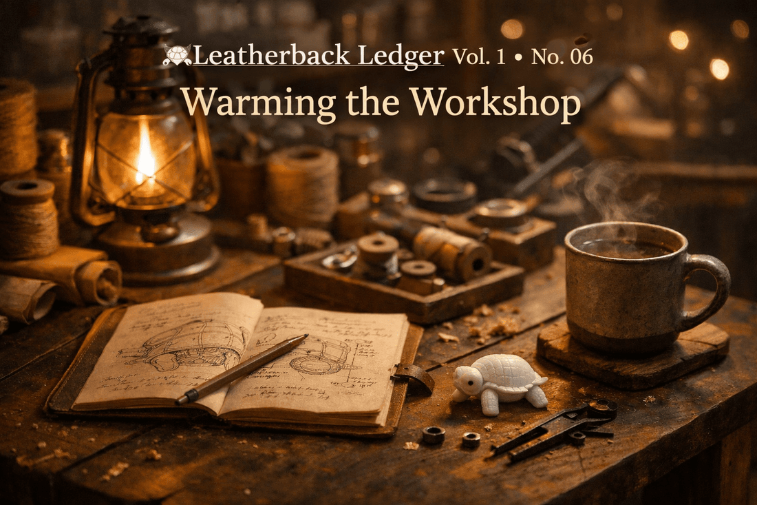 Leatherback Ledger Vol. 1 • No. 06 - Warming the Workshop - TurtleCraft Studio