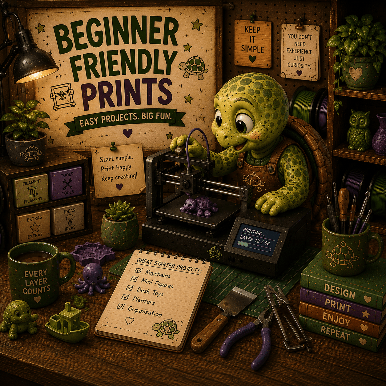 Beginner Friendly Prints - TurtleCraft Studio