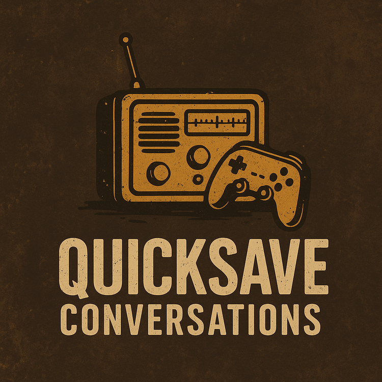 Logo for Quicksave conversations, includes radio and game controller.