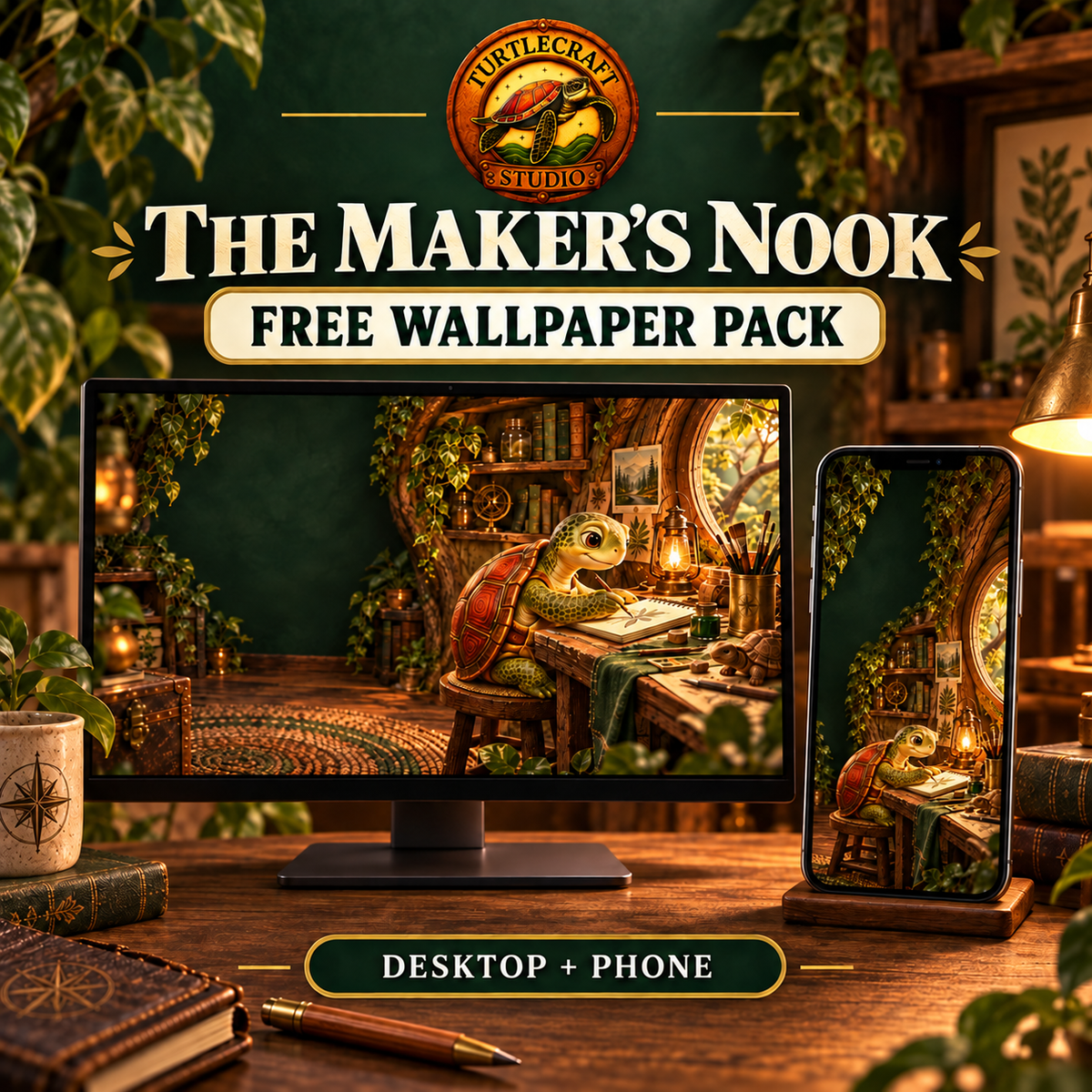 The Maker’s Nook — Free Wallpaper Pack