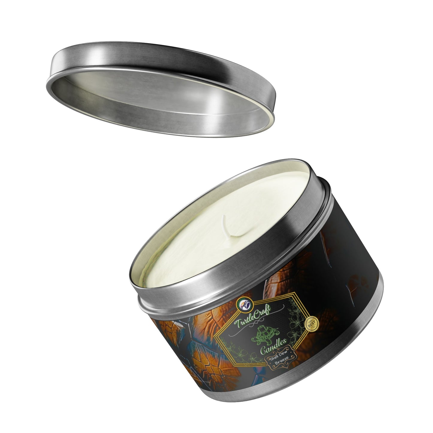 TurtleCraft Candles | "Shell Dew Breeze" Scented Tin Candles