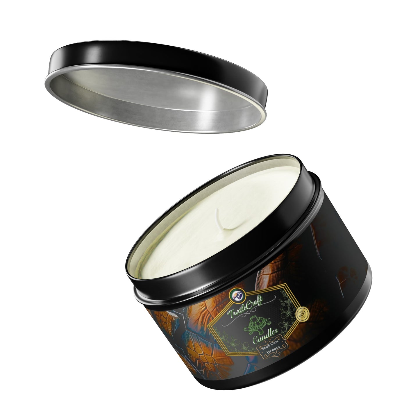 TurtleCraft Candles | "Shell Dew Breeze" Scented Tin Candles