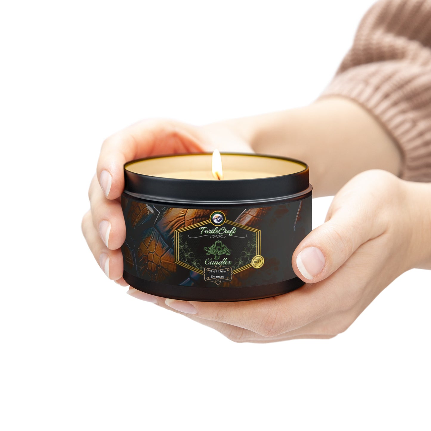 TurtleCraft Candles | "Shell Dew Breeze" Scented Tin Candles