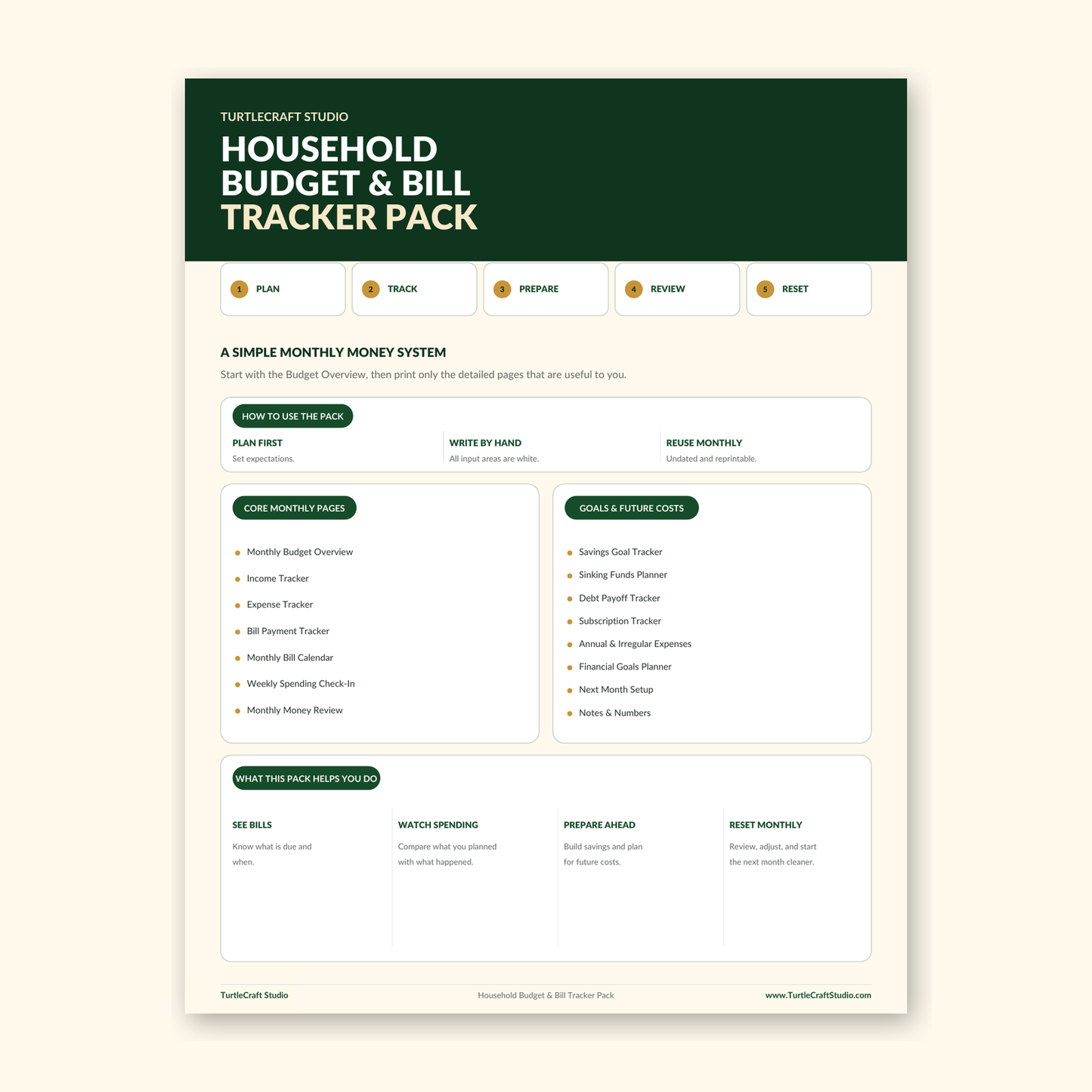 Household Budget & Bill Tracker Pack