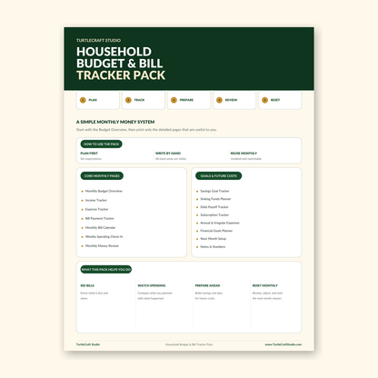 Household Budget & Bill Tracker Pack