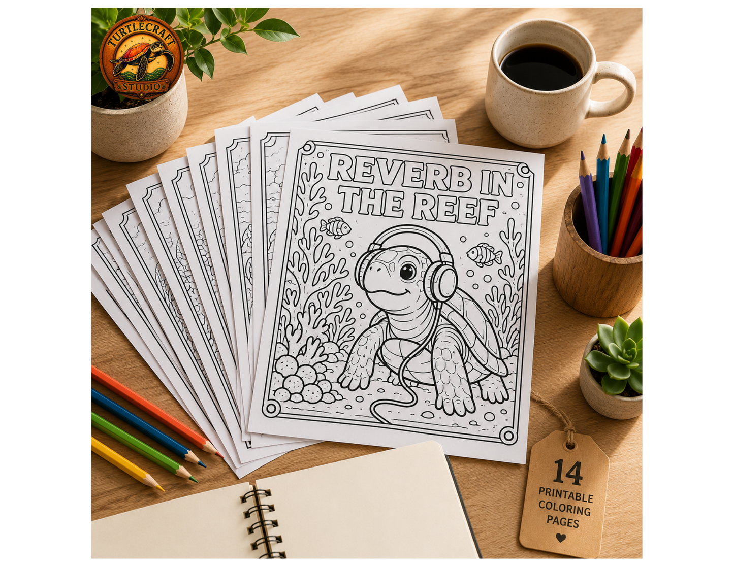 Reverb in the Reef Coloring Collection