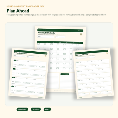 Household Budget & Bill Tracker Pack