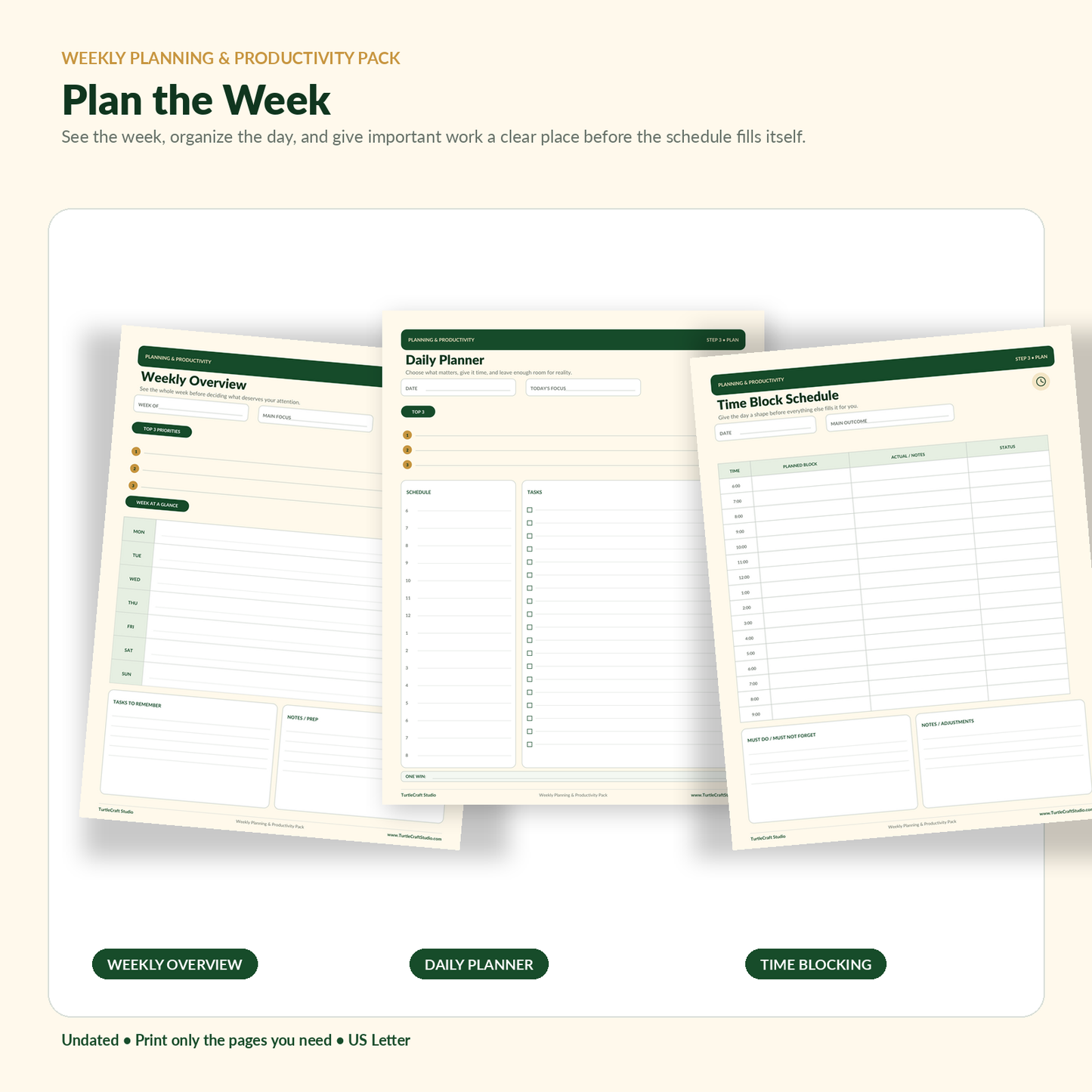 Weekly Planning & Productivity Pack