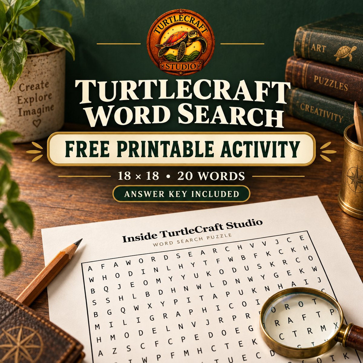 Free TurtleCraft Studio Word Search