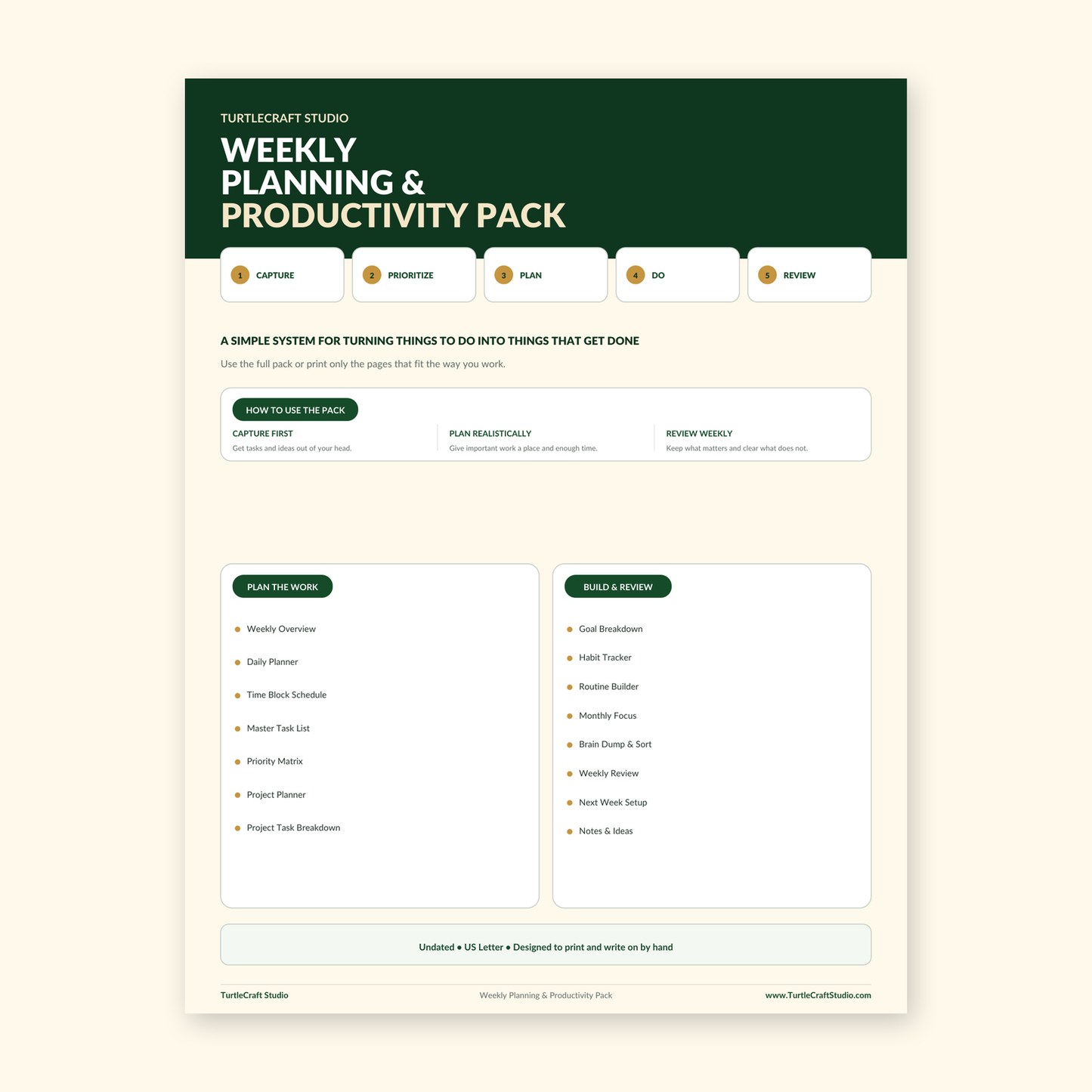 Weekly Planning & Productivity Pack