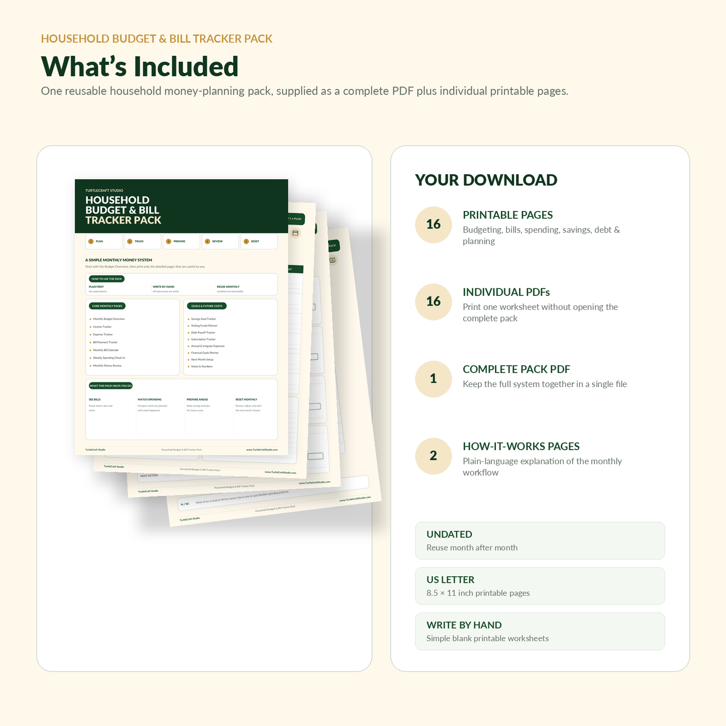 Household Budget & Bill Tracker Pack