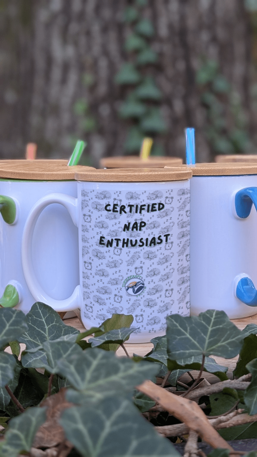 "Certified Nap Enthusiast" Mug (15 oz) - TurtleCraft Studio | TurtleCraft Studio