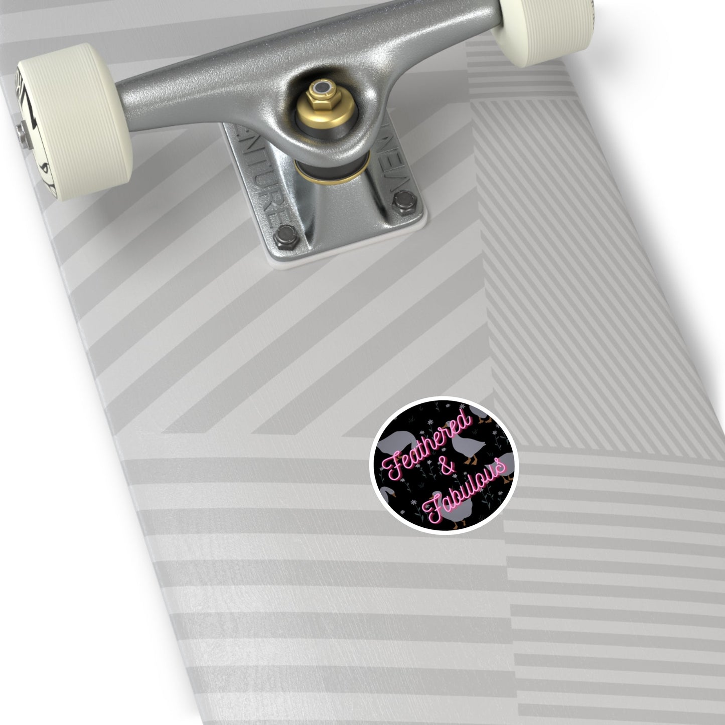 "Feathered & Fabulous" – Neon Goose Aesthetic Round Sticker Snapper - TurtleCraft Studio | TurtleCraft Studio