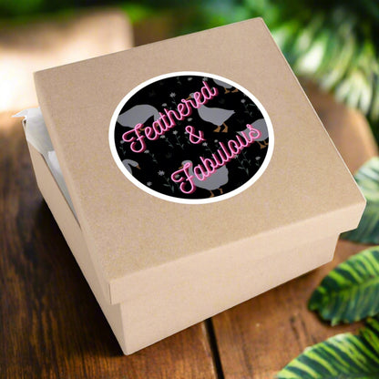 "Feathered & Fabulous" – Neon Goose Aesthetic Round Sticker Snapper - TurtleCraft Studio | TurtleCraft Studio