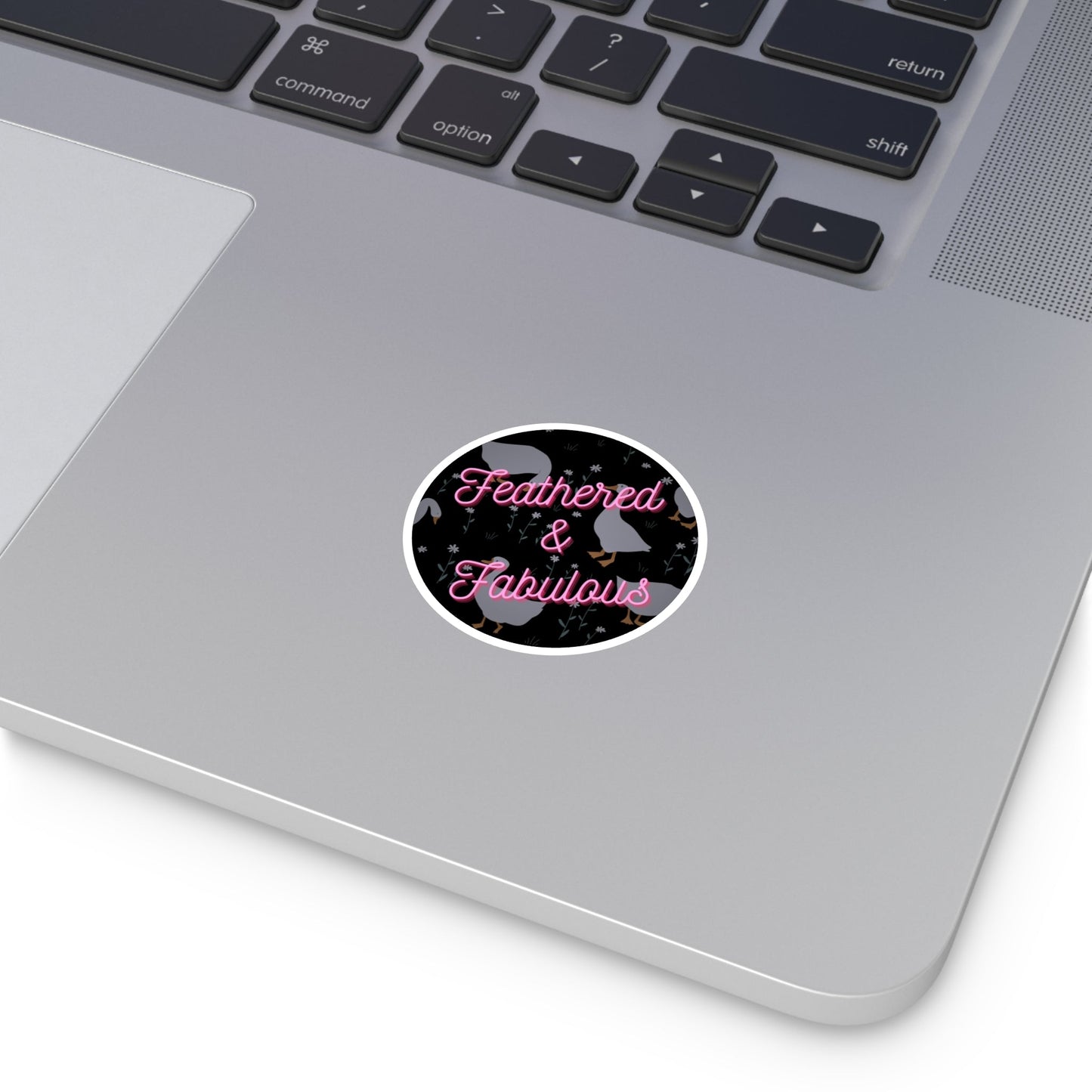 "Feathered & Fabulous" – Neon Goose Aesthetic Round Sticker Snapper - TurtleCraft Studio | TurtleCraft Studio