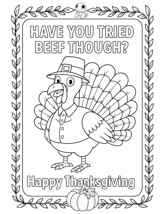 Free Thanksgiving Coloring Page - TurtleCraft Studio | TurtleCraft Studio