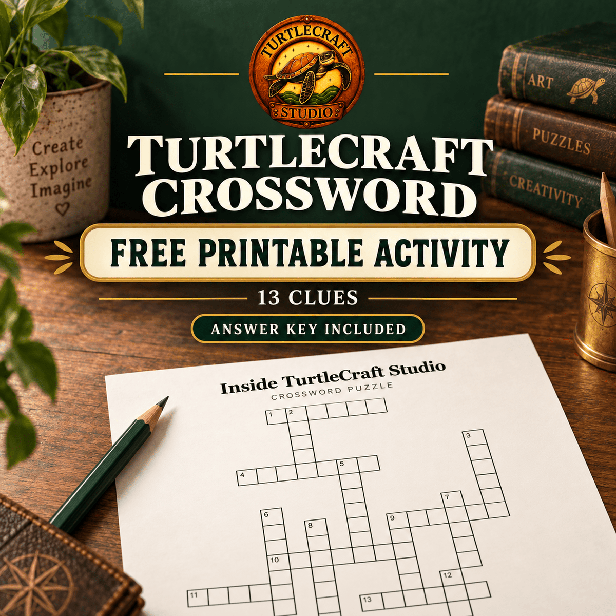 Free TurtleCraft Studio Crossword - TurtleCraft Studio | TurtleCraft Studio