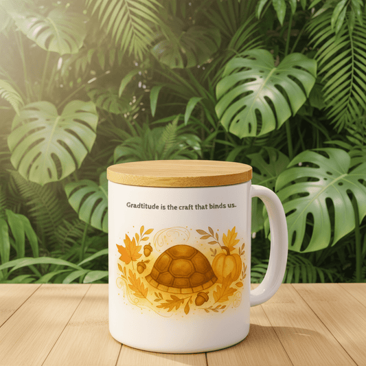 Harvest Harmony Mug — “Gratitude is the Craft That Binds Us.” - TurtleCraft Studio | TurtleCraft Studio