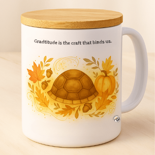 Harvest Harmony Mug — “Gratitude is the Craft That Binds Us.” - TurtleCraft Studio | TurtleCraft Studio