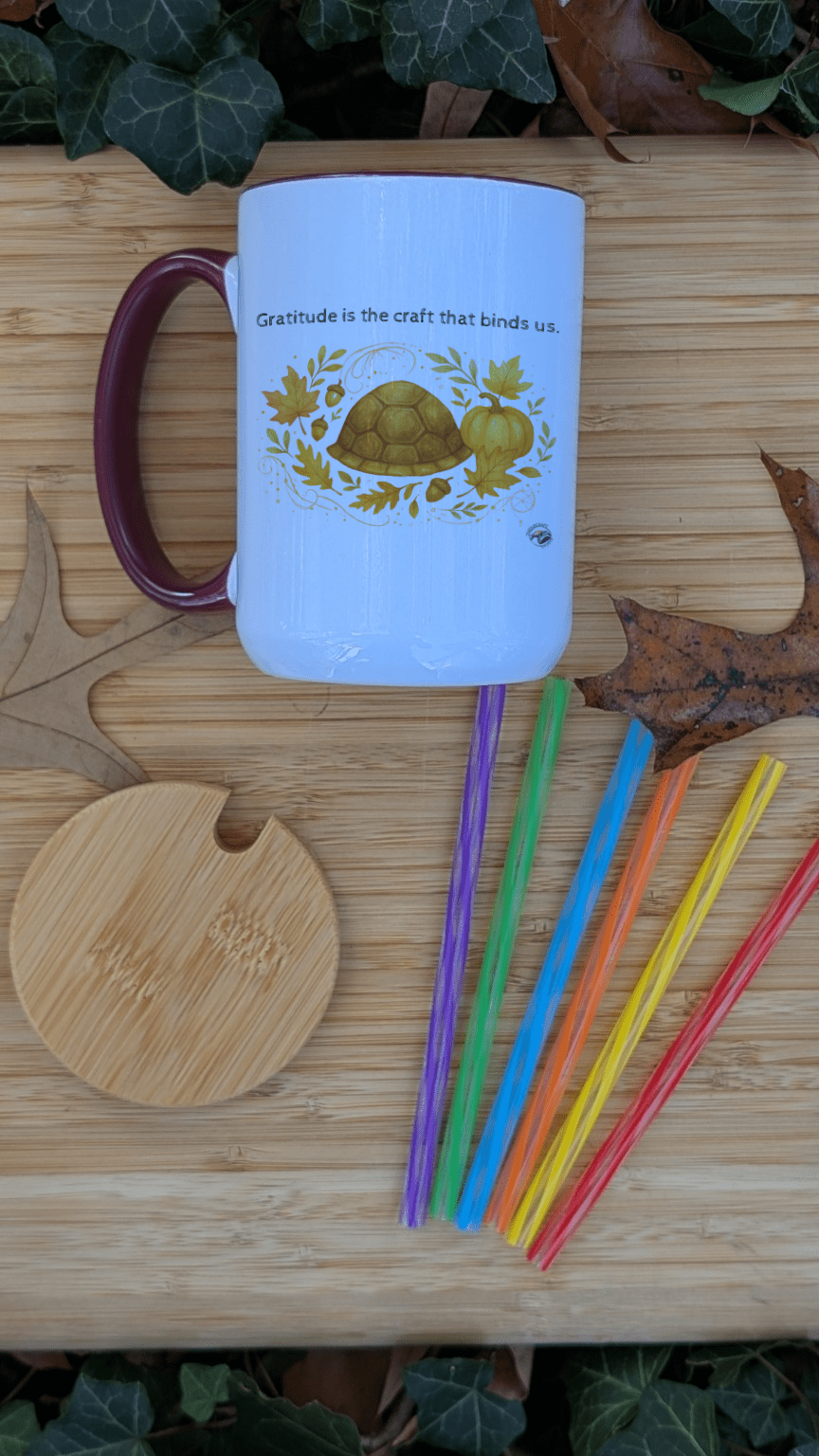 Harvest Harmony Mug — “Gratitude is the Craft That Binds Us.” - TurtleCraft Studio | TurtleCraft Studio