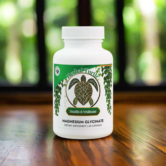 Herbal Turtle: Active Support – Magnesium Glycinate Supplement (250mg, 60 Capsules) - TurtleCraft Studio | TurtleCraft Studio