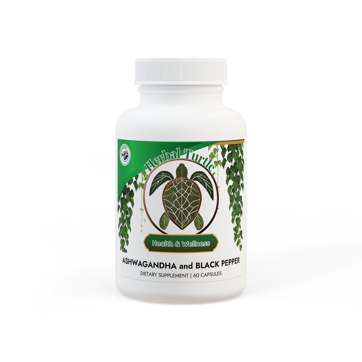 Herbal Turtle: Ashwagandha and Black Pepper Supplement (60 capsules) - TurtleCraft Studio | TurtleCraft Studio