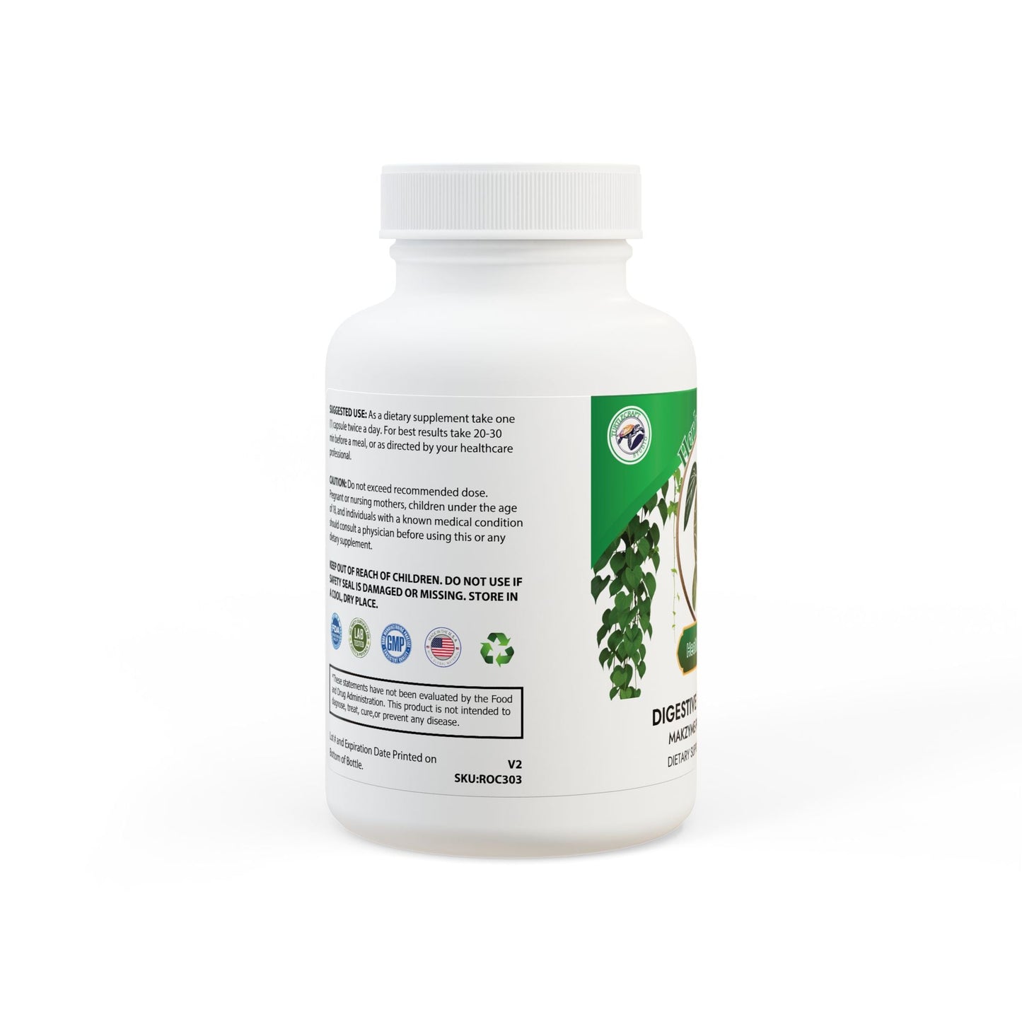 Herbal Turtle: Digestive Boost – Enzyme Blend Supplement (60 Capsules) - TurtleCraft Studio | TurtleCraft Studio