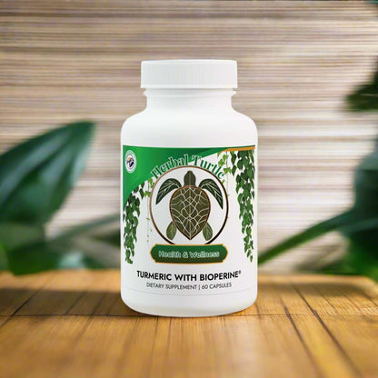 Herbal Turtle: Golden Vitality – Turmeric & BioPerine® (60 Capsules) - TurtleCraft Studio | TurtleCraft Studio