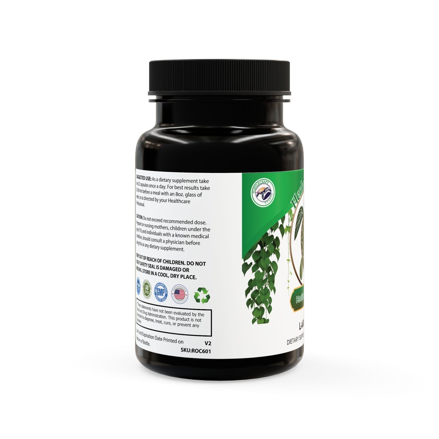 Herbal Turtle: Nitro Flow – L - Arginine Supplement (60 Capsules) - TurtleCraft Studio | TurtleCraft Studio