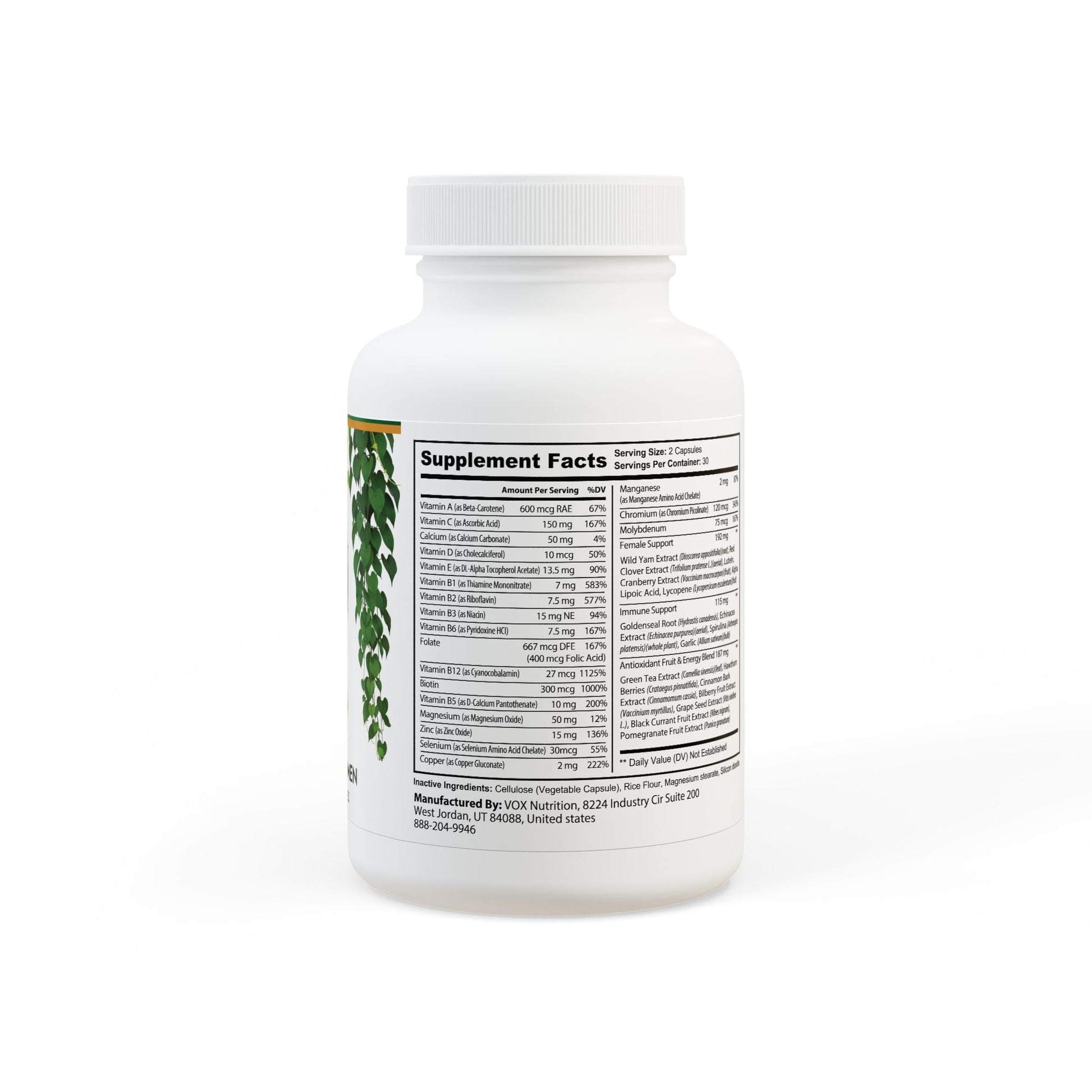 Herbal Turtle: Vital Essence Women’s Multivitamin – 60 Capsules - TurtleCraft Studio | TurtleCraft Studio
