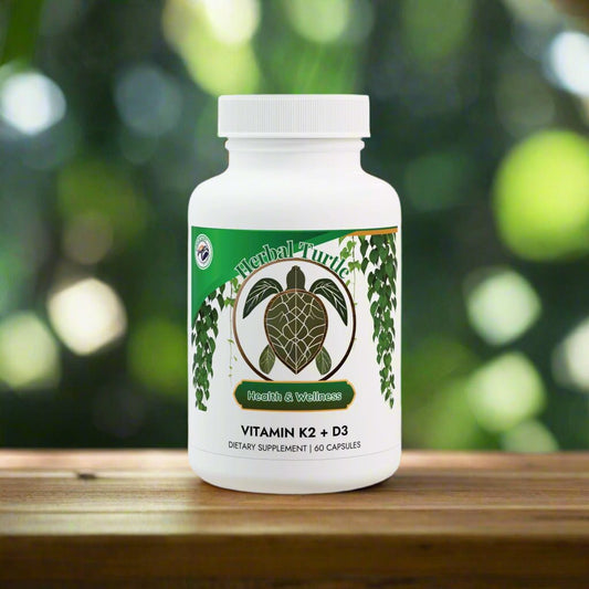 Herbal Turtle: Vital Flow K2 + D3 Supplement – 60 Capsules - TurtleCraft Studio | TurtleCraft Studio