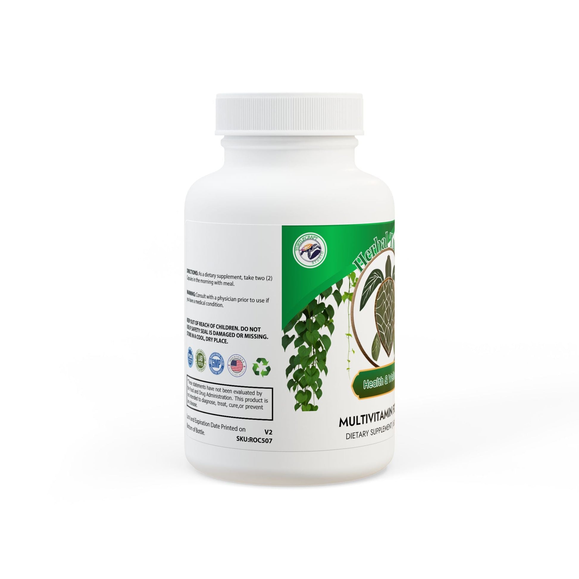 Herbal Turtle: Vital Strength Men’s Multivitamin – 60 Capsules - TurtleCraft Studio | TurtleCraft Studio