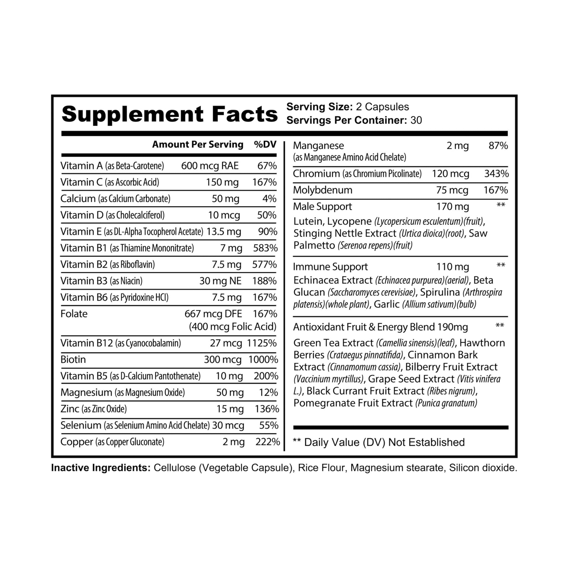 Herbal Turtle: Vital Strength Men’s Multivitamin – 60 Capsules - TurtleCraft Studio | TurtleCraft Studio