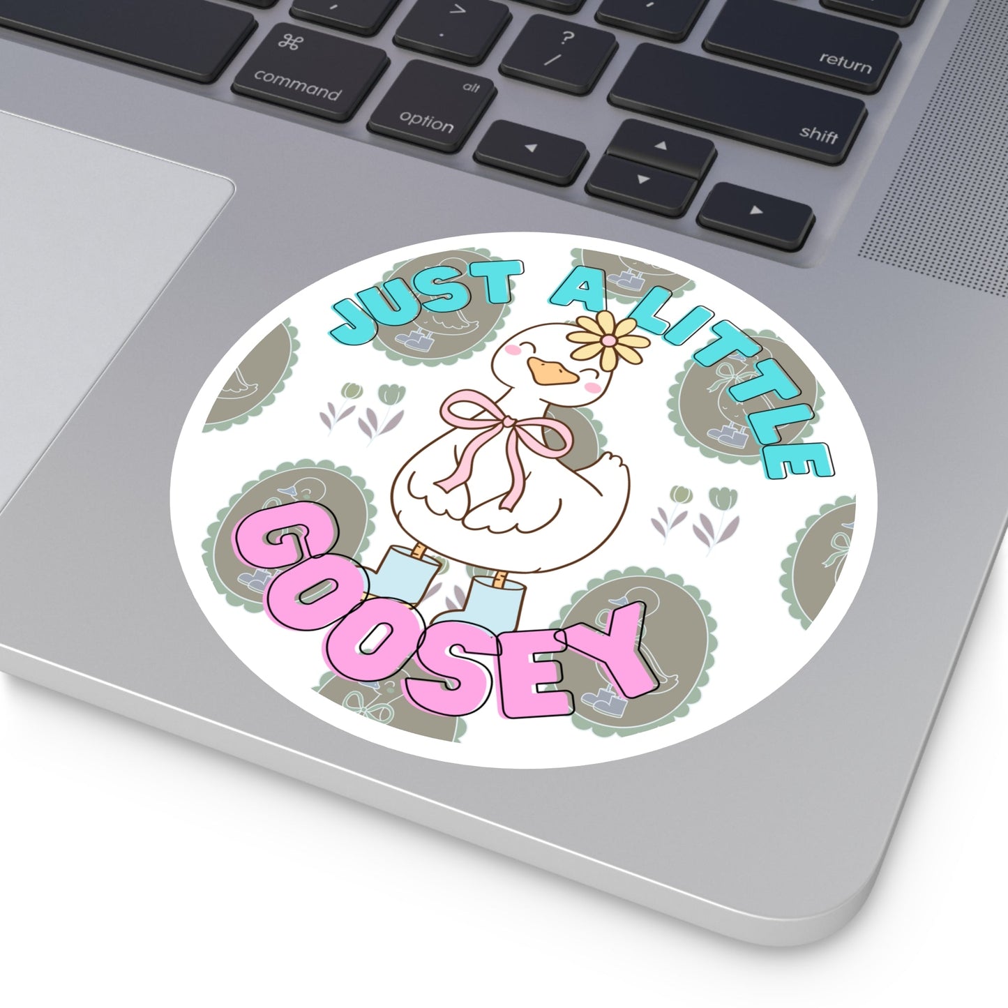 "Just a Little Goosey" – Cute Round Goose Sticker Snapper - TurtleCraft Studio | TurtleCraft Studio