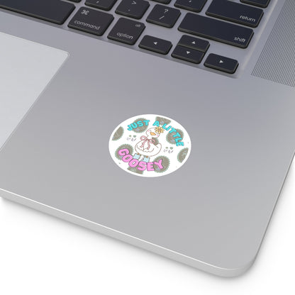 "Just a Little Goosey" – Cute Round Goose Sticker Snapper - TurtleCraft Studio | TurtleCraft Studio