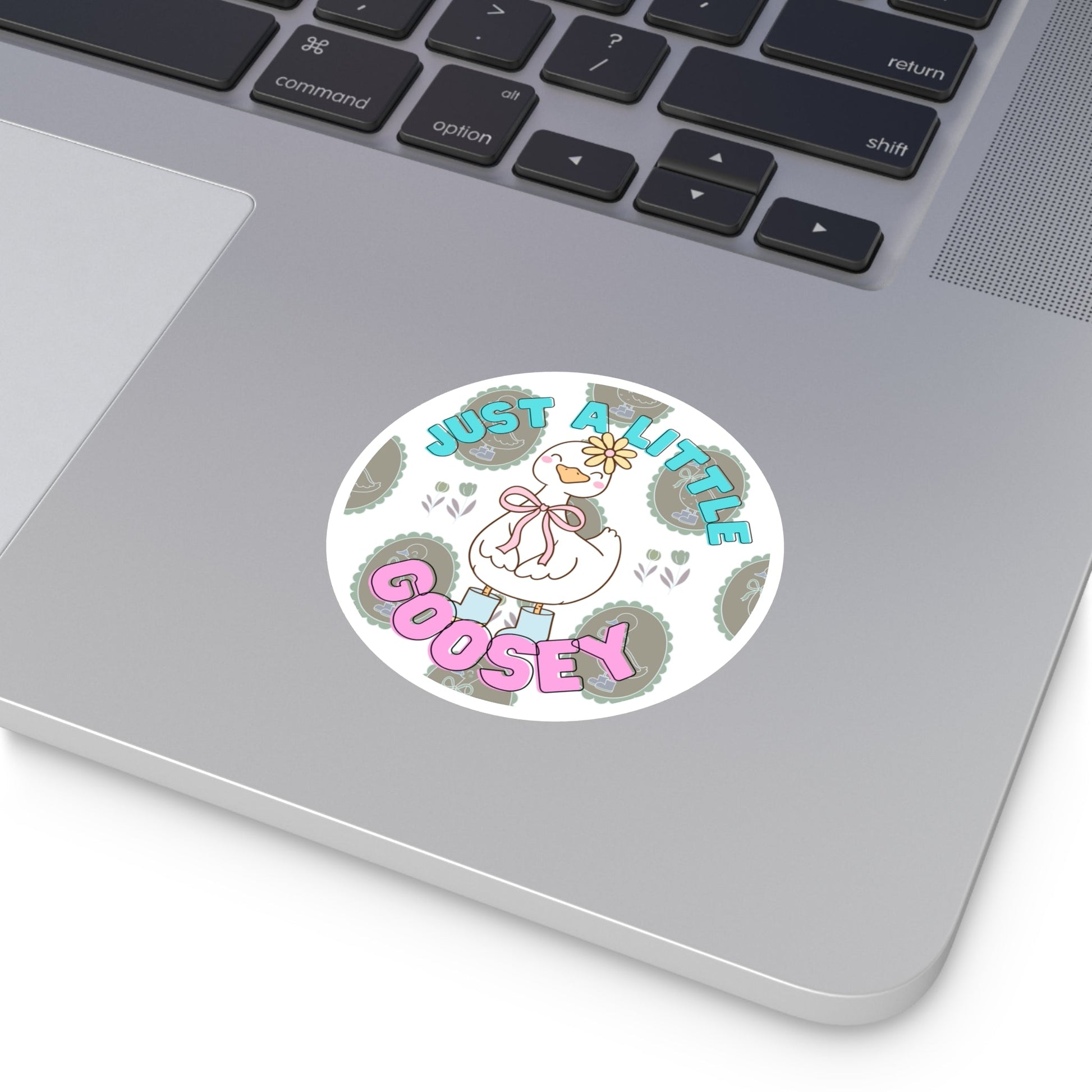 "Just a Little Goosey" – Cute Round Goose Sticker Snapper - TurtleCraft Studio | TurtleCraft Studio