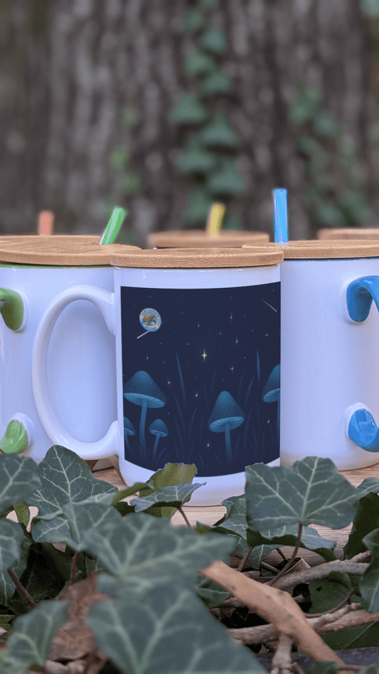 Midnight Mushrooms – 15oz Ceramic Mug (Wrap Design) - TurtleCraft Studio | TurtleCraft Studio