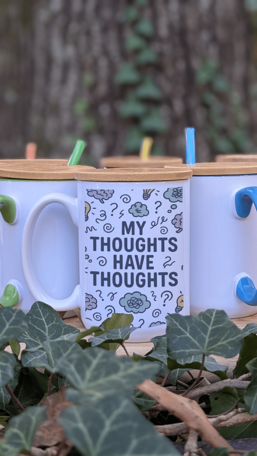 My Thoughts Have Thoughts – 15oz Ceramic Mug - TurtleCraft Studio | TurtleCraft Studio