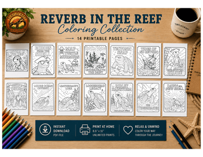 Reverb in the Reef Coloring Collection - TurtleCraft Studio | TurtleCraft Studio