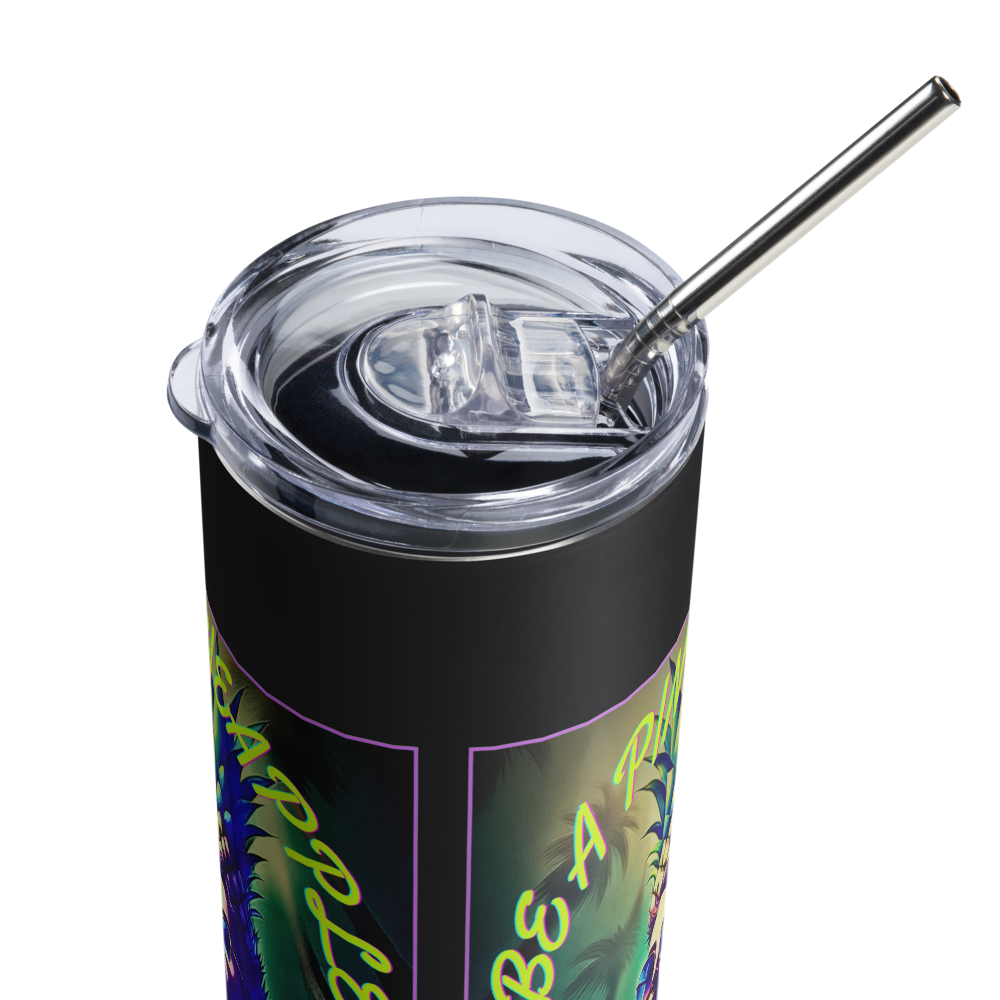 TurtleCraft Live Creations | "Be A Pineapple" Stainless Steel Tumbler w/ Straw