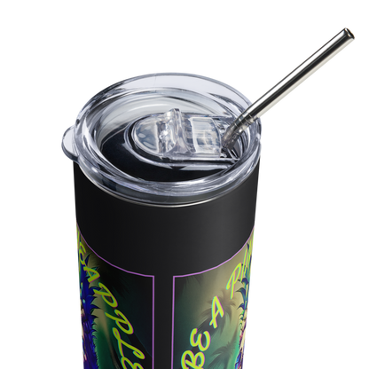 TurtleCraft Live Creations | "Be A Pineapple" Stainless Steel Tumbler w/ Straw